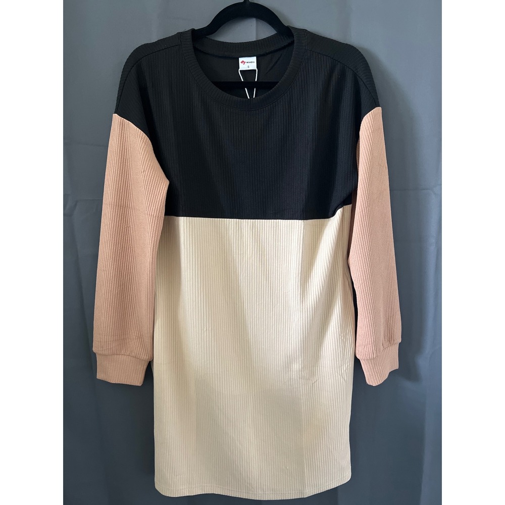 Ribbed Colorblock Tunic Dress